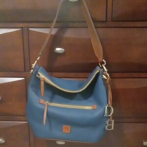 Dooney & Bourke Blue and Brown Shoulder Bag